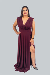 Plus Size Slit Long Dress